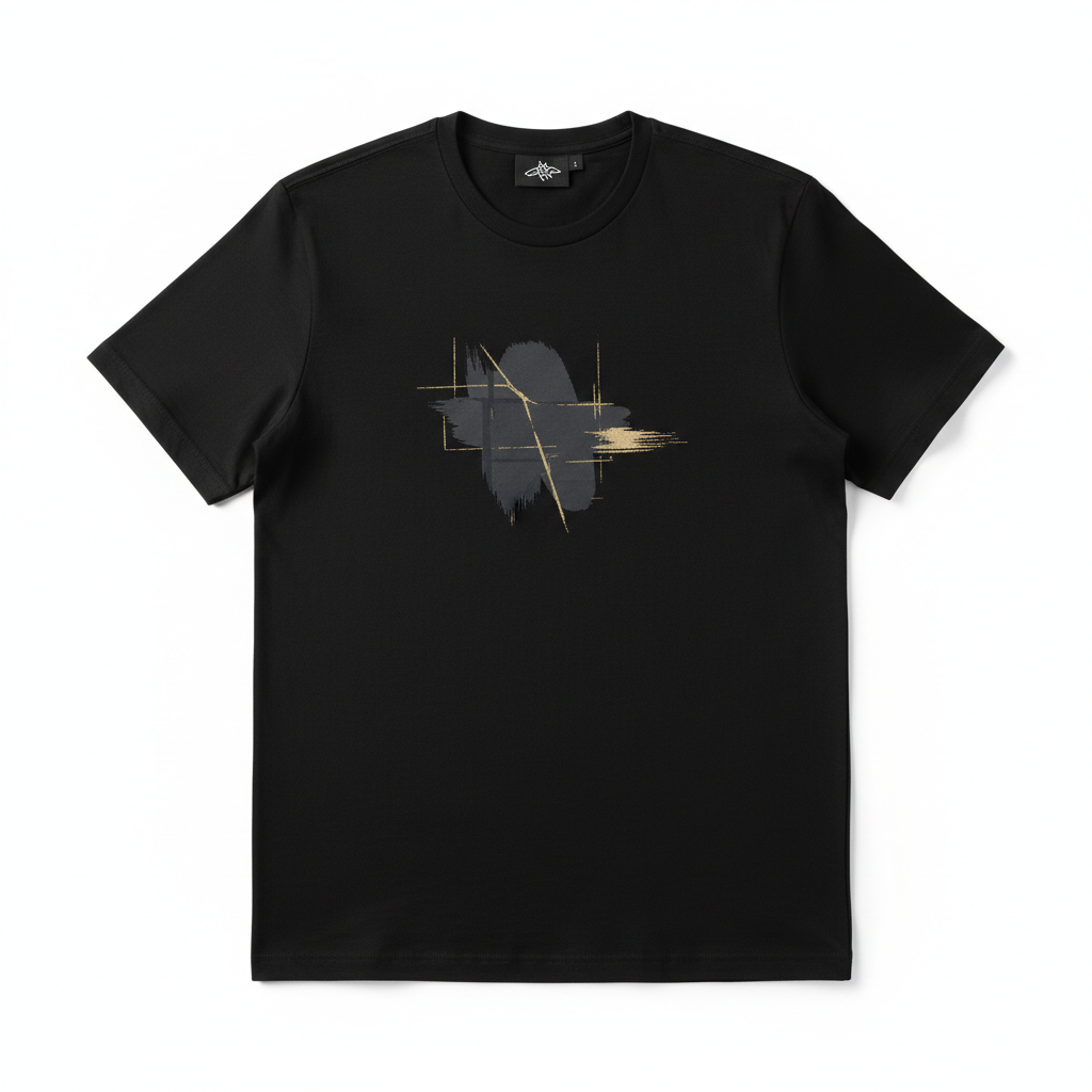 Black Abstract Graphic T-Shirt